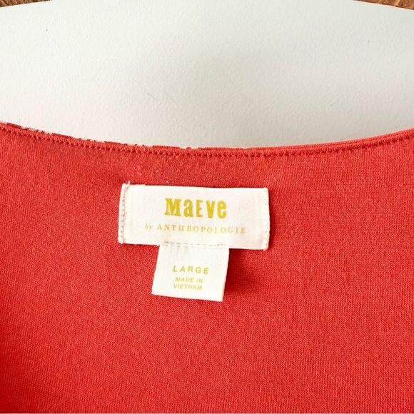 Anthropologie Maeve Tangerine Brianne Cowl Neck Dress L - Picture 4 of 6